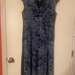 Coldwater Creek Navy and Light Blue Maxi Dress